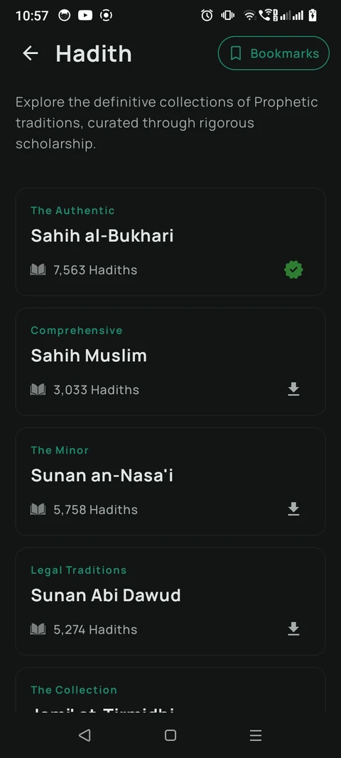 Hadith library, dark mode